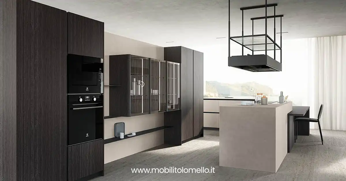 Cucine con isola che dialogano con l’area living