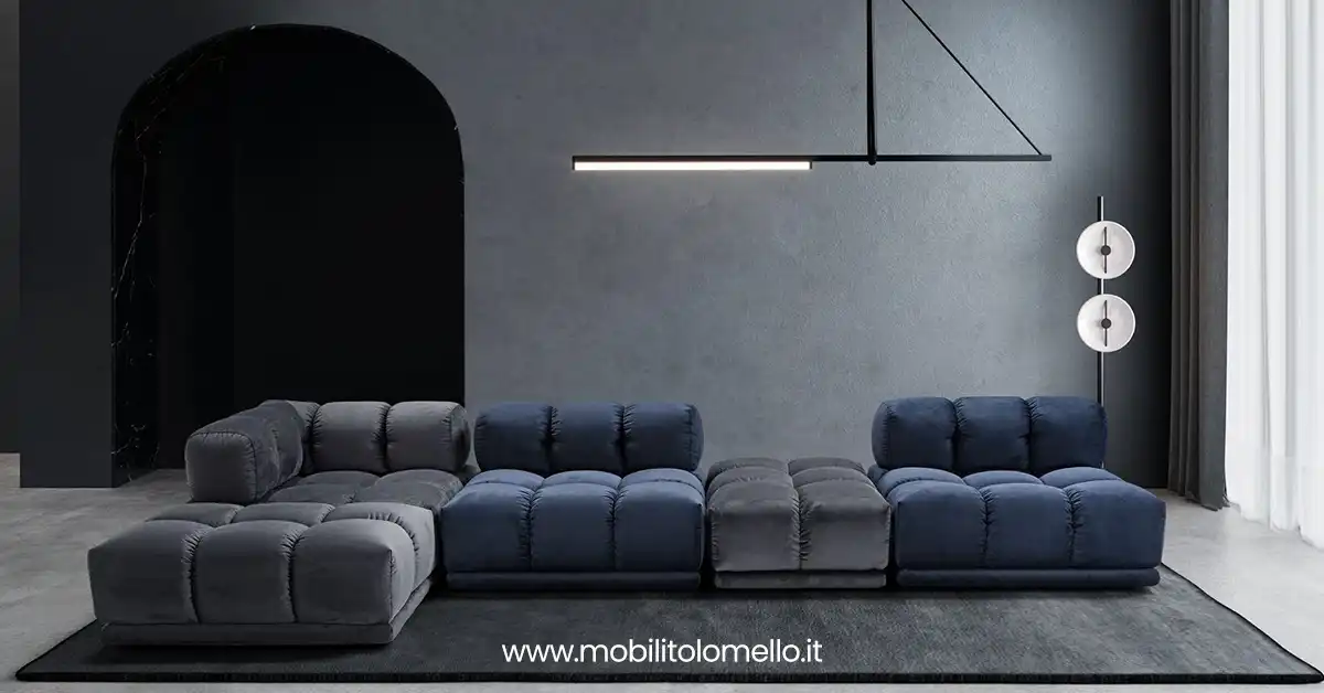 Come abbinare divano e pouf per un living elegante